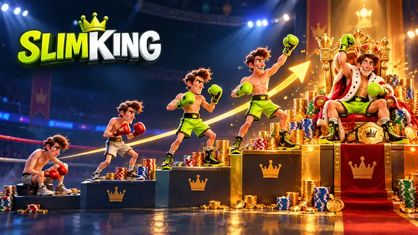 Fighters climbing the SlimKing VIP staircase to the throne